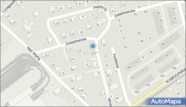 Gorzów Wielkopolski, Minerów, 11, mapa Gorzów Wielkopolski