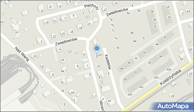 Gorzów Wielkopolski, Minerów, 12, mapa Gorzów Wielkopolski