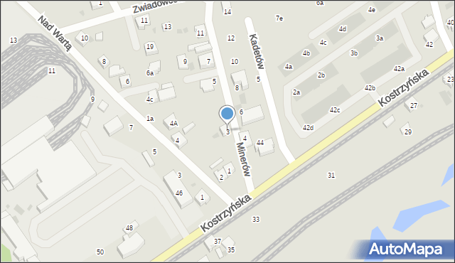 Gorzów Wielkopolski, Minerów, 3, mapa Gorzów Wielkopolski
