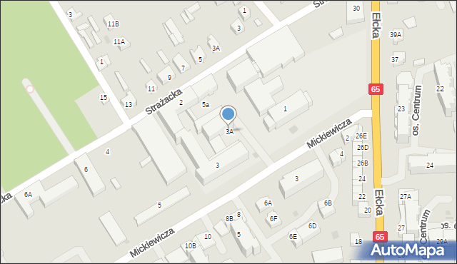 Grajewo, Mickiewicza Adama, 3A, mapa Grajewo