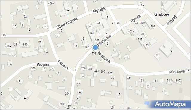 Grębów, Miodowa, 21, mapa Grębów