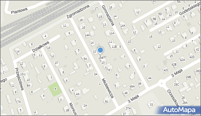 Grodzisk Mazowiecki, Mickiewicza Adama, 10A, mapa Grodzisk Mazowiecki