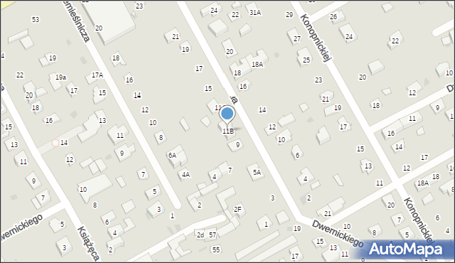 Grodzisk Mazowiecki, Miła, 11B, mapa Grodzisk Mazowiecki