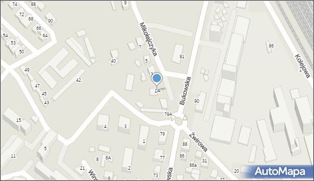 Grodzisk Wielkopolski, Mikołajczyka, 1A, mapa Grodzisk Wielkopolski