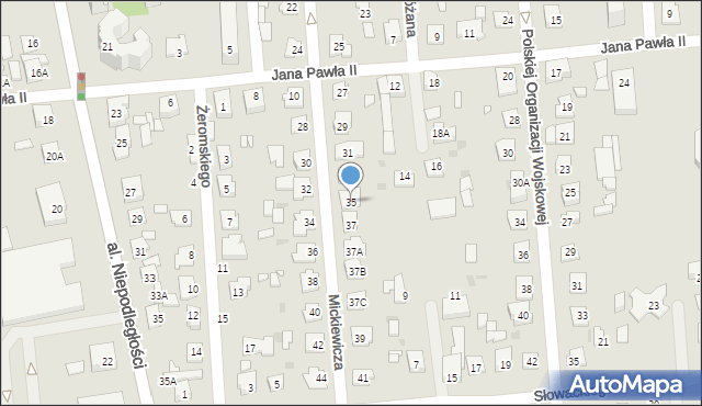 Grójec, Mickiewicza Adama, 35, mapa Grójec