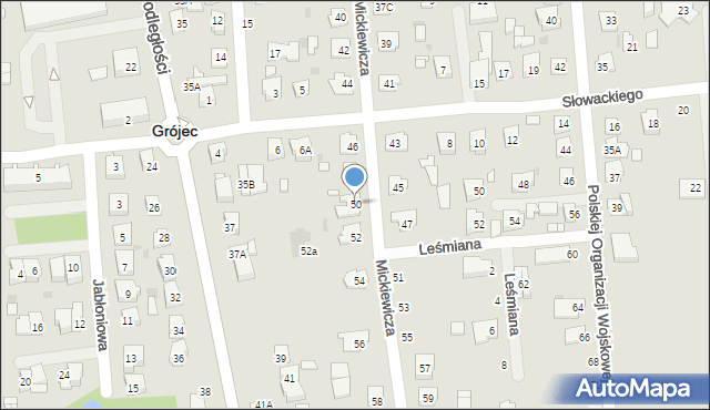 Grójec, Mickiewicza Adama, 50, mapa Grójec