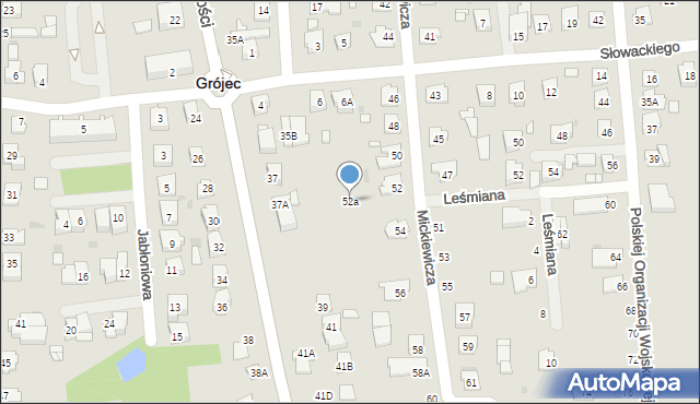 Grójec, Mickiewicza Adama, 52a, mapa Grójec