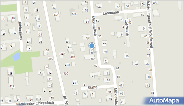 Grójec, Mickiewicza Adama, 58, mapa Grójec