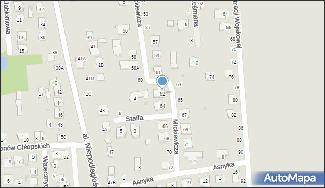 Grójec, Mickiewicza Adama, 62, mapa Grójec