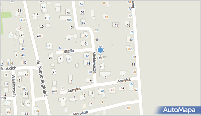 Grójec, Mickiewicza Adama, 69, mapa Grójec