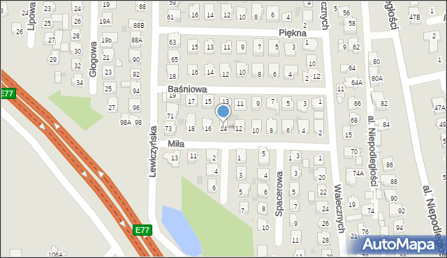 Grójec, Miła, 14, mapa Grójec