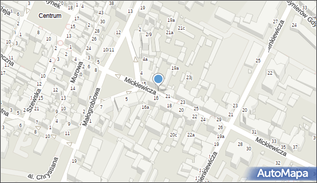 Grudziądz, Mickiewicza Adama, 19, mapa Grudziądza