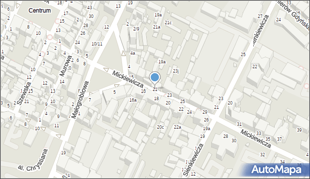 Grudziądz, Mickiewicza Adama, 21, mapa Grudziądza