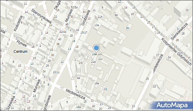 Grudziądz, Mickiewicza Adama, 21b, mapa Grudziądza