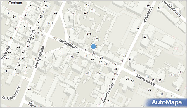 Grudziądz, Mickiewicza Adama, 23, mapa Grudziądza