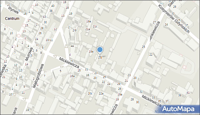 Grudziądz, Mickiewicza Adama, 23j, mapa Grudziądza