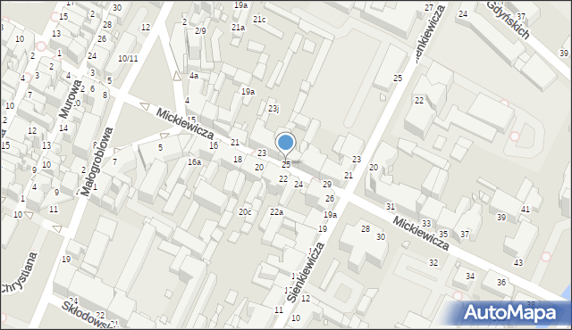 Grudziądz, Mickiewicza Adama, 25, mapa Grudziądza