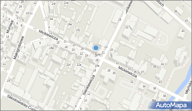 Grudziądz, Mickiewicza Adama, 29, mapa Grudziądza