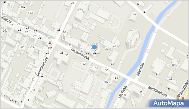 Grudziądz, Mickiewicza Adama, 37, mapa Grudziądza