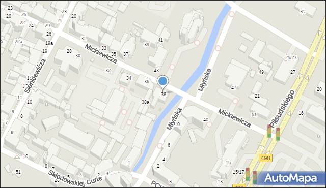 Grudziądz, Mickiewicza Adama, 38, mapa Grudziądza