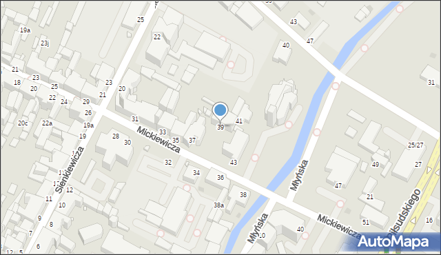 Grudziądz, Mickiewicza Adama, 39, mapa Grudziądza