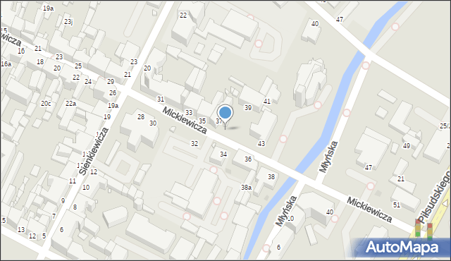 Grudziądz, Mickiewicza Adama, 39a, mapa Grudziądza