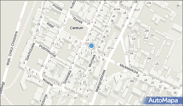 Grudziądz, Mickiewicza Adama, 4, mapa Grudziądza