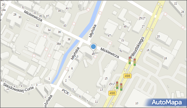 Grudziądz, Mickiewicza Adama, 40, mapa Grudziądza