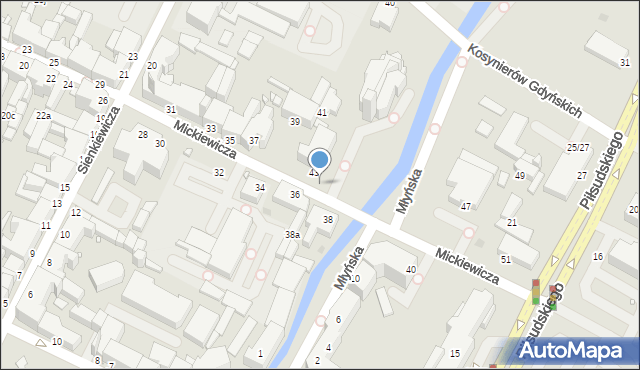 Grudziądz, Mickiewicza Adama, 40b, mapa Grudziądza