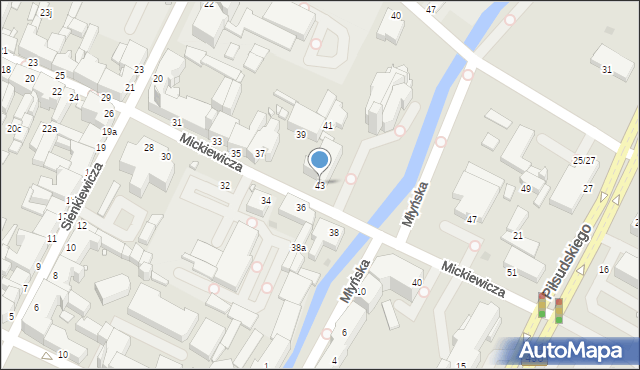 Grudziądz, Mickiewicza Adama, 43, mapa Grudziądza