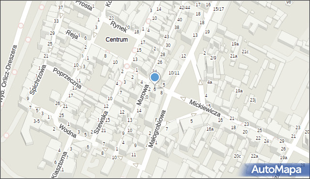 Grudziądz, Mickiewicza Adama, 6, mapa Grudziądza