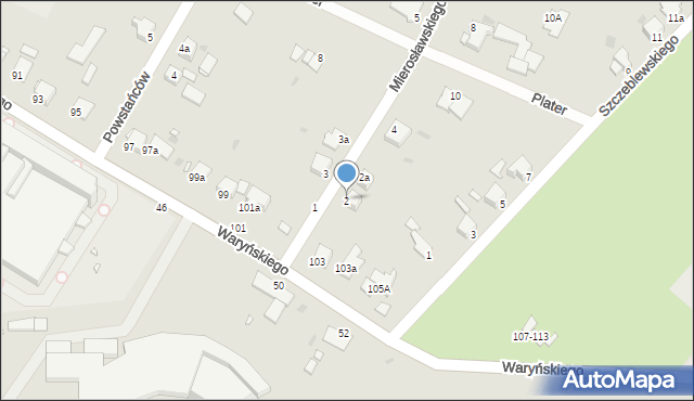 Grudziądz, Mierosławskiego Ludwika, gen., 2, mapa Grudziądza