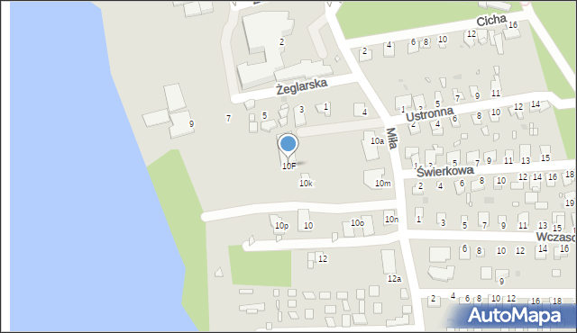 Grudziądz, Miła, 10F, mapa Grudziądza