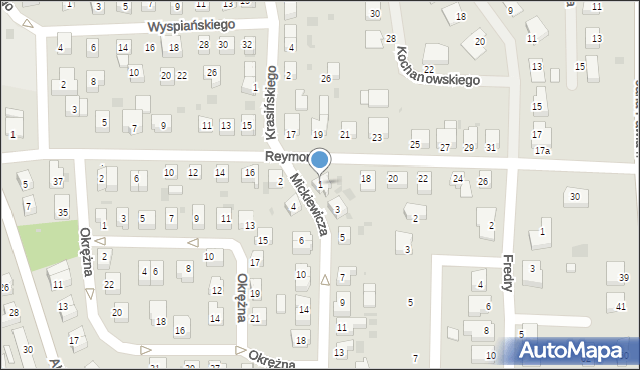 Gryfino, Mickiewicza Adama, 1, mapa Gryfino