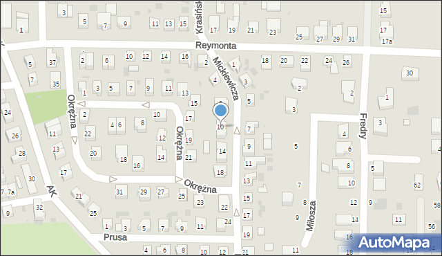 Gryfino, Mickiewicza Adama, 10, mapa Gryfino