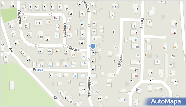 Gryfino, Mickiewicza Adama, 15, mapa Gryfino