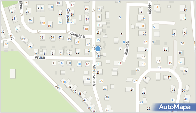 Gryfino, Mickiewicza Adama, 19, mapa Gryfino
