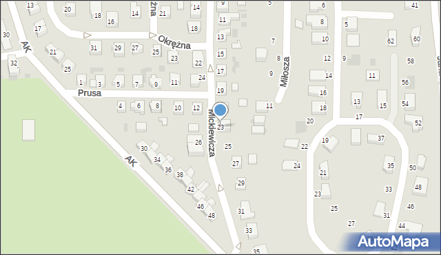 Gryfino, Mickiewicza Adama, 23, mapa Gryfino