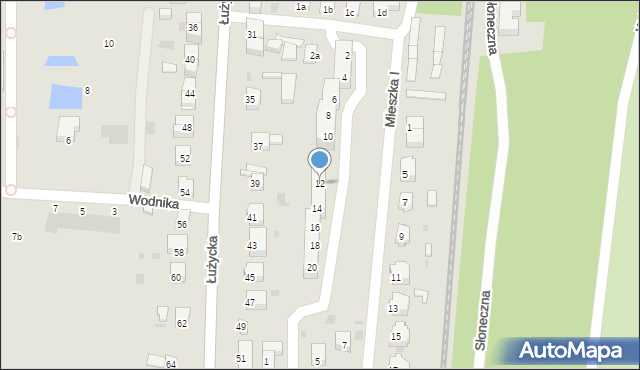 Gryfino, Mieszka I, 12, mapa Gryfino