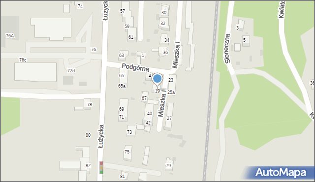 Gryfino, Mieszka I, 19, mapa Gryfino