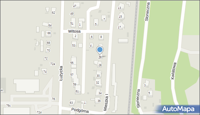 Gryfino, Mieszka I, 26, mapa Gryfino