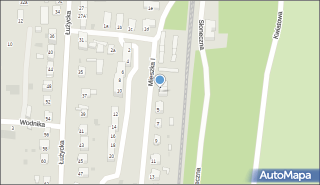 Gryfino, Mieszka I, 3, mapa Gryfino