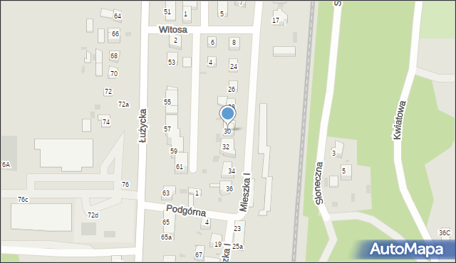 Gryfino, Mieszka I, 30, mapa Gryfino