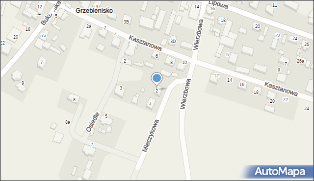 Grzebienisko, Mieczykowa, 2, mapa Grzebienisko