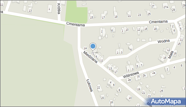 Gubin, Miedziana, 1, mapa Gubin