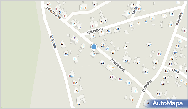 Gubin, Miedziana, 10, mapa Gubin