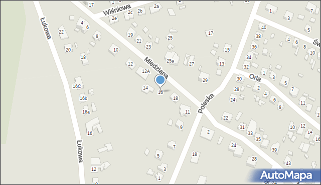 Gubin, Miedziana, 16, mapa Gubin