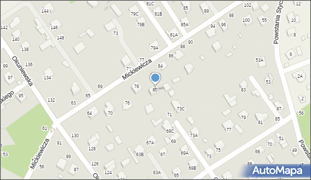 Halinów, Mickiewicza Adama, 80, mapa Halinów