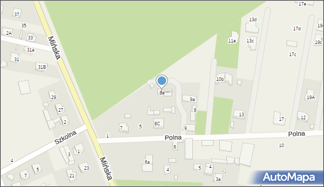 Huta Mińska, Mińska, 8a, mapa Huta Mińska