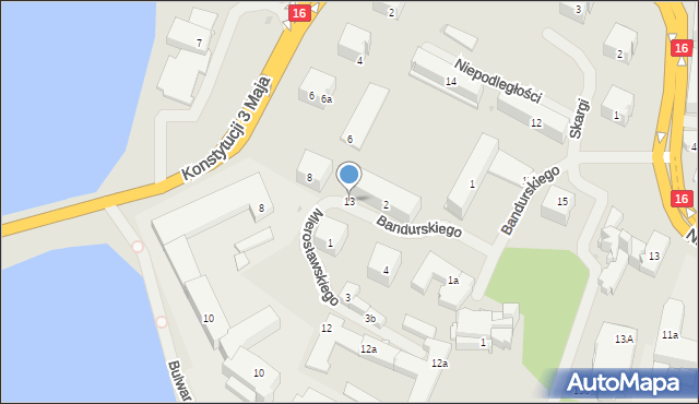 Iława, Mierosławskiego Ludwika, gen., 13, mapa Iława